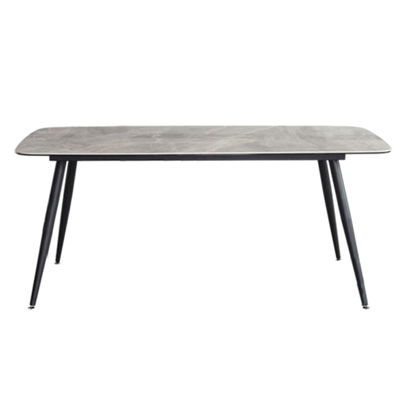 Metal Contemporary Rectangular Table Sintered Stone Top Dining Table with 4 Legs Without Chairs Clearhalo ' dining_table' 'Dining Tables & Seating' 'Dining Tables' 'furn' 'furn_dining_table' 'Furniture' 'furniture_dining_table' 'Kitchen & Dining Furniture' 'kitchen&dining_furn' 'kitchen' 'kitchen_dining_table' 3643390