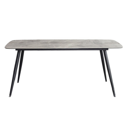 Metal Contemporary Rectangular Table Sintered Stone Top Dining Table with 4 Legs Without Chairs Clearhalo ' dining_table' 'Dining Tables & Seating' 'Dining Tables' 'furn' 'furn_dining_table' 'Furniture' 'furniture_dining_table' 'Kitchen & Dining Furniture' 'kitchen&dining_furn' 'kitchen' 'kitchen_dining_table' 3643390