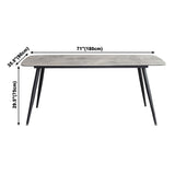 Metal Contemporary Rectangular Table Sintered Stone Top Dining Table with 4 Legs Clearhalo ' dining_table' 'Dining Tables & Seating' 'Dining Tables' 'furn' 'furn_dining_table' 'Furniture' 'furniture_dining_table' 'Kitchen & Dining Furniture' 'kitchen&dining_furn' 'kitchen' 'kitchen_dining_table' 3643396