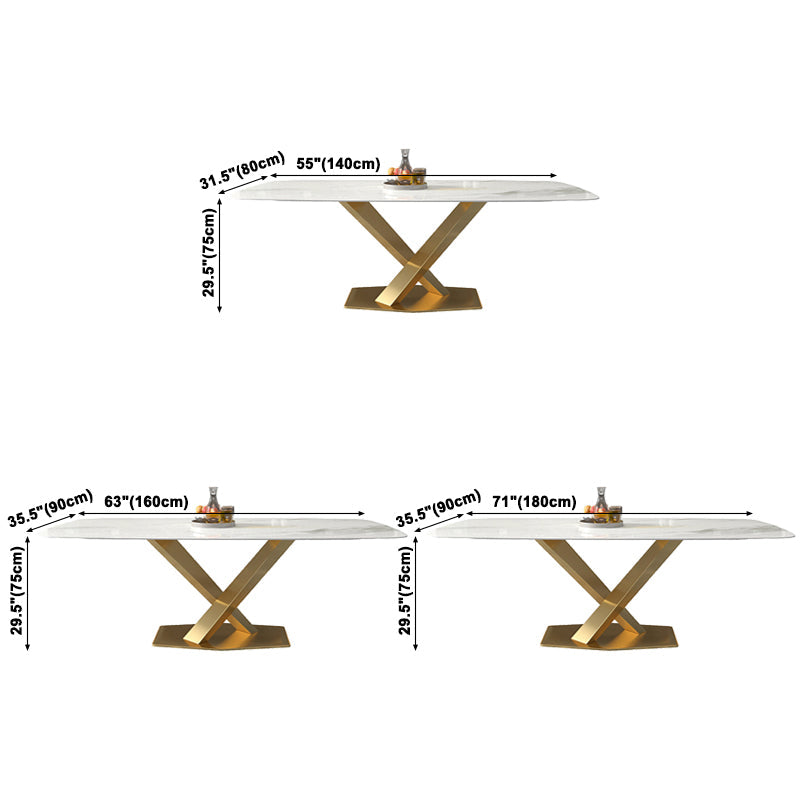 Metal Contemporary Rectangular Dining Table Sintered Stone Table with Pedestal Base Clearhalo ' dining_table' 'Dining Tables & Seating' 'Dining Tables' 'furn' 'furn_dining_table' 'Furniture' 'furniture_dining_table' 'Kitchen & Dining Furniture' 'kitchen&dining_furn' 'kitchen' 'kitchen_dining_table' 3643418