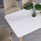 Sintered Stone Modern Rectangle Dining Table White Stone Top Table with Wooden 4 Legs Clearhalo ' dining_table' 'Dining Tables & Seating' 'Dining Tables' 'furn' 'furn_dining_table' 'Furniture' 'furniture_dining_table' 'Kitchen & Dining Furniture' 'kitchen&dining_furn' 'kitchen' 'kitchen_dining_table' 3643422