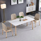 Sintered Stone Modern Rectangle Dining Table White Stone Top Table with Wooden 4 Legs Clearhalo ' dining_table' 'Dining Tables & Seating' 'Dining Tables' 'furn' 'furn_dining_table' 'Furniture' 'furniture_dining_table' 'Kitchen & Dining Furniture' 'kitchen&dining_furn' 'kitchen' 'kitchen_dining_table' 3643429