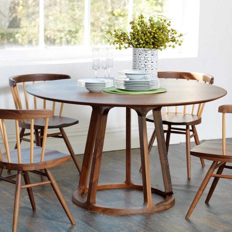 Simplicity Home Solid Wood Dining Table Round Shape Dining Table with Pedestal Base Clearhalo ' dining_table' 'Dining Tables & Seating' 'Dining Tables' 'furn' 'furn_dining_table' 'Furniture' 'furniture_dining_table' 'Kitchen & Dining Furniture' 'kitchen&dining_furn' 'kitchen' 'kitchen_dining_table' 3643432