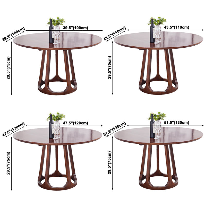Simplicity Home Solid Wood Dining Table Round Shape Dining Table with Pedestal Base Clearhalo ' dining_table' 'Dining Tables & Seating' 'Dining Tables' 'furn' 'furn_dining_table' 'Furniture' 'furniture_dining_table' 'Kitchen & Dining Furniture' 'kitchen&dining_furn' 'kitchen' 'kitchen_dining_table' 3643439