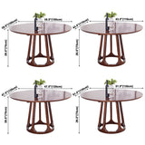 Simplicity Home Solid Wood Dining Table Round Shape Dining Table with Pedestal Base Clearhalo ' dining_table' 'Dining Tables & Seating' 'Dining Tables' 'furn' 'furn_dining_table' 'Furniture' 'furniture_dining_table' 'Kitchen & Dining Furniture' 'kitchen&dining_furn' 'kitchen' 'kitchen_dining_table' 3643439