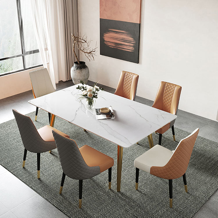 Metal Contemporary Rectangular Dining Table Sintered Stone Dining Table with Trestle Base Clearhalo ' dining_table' 'Dining Tables & Seating' 'Dining Tables' 'furn' 'furn_dining_table' 'Furniture' 'furniture_dining_table' 'Kitchen & Dining Furniture' 'kitchen&dining_furn' 'kitchen' 'kitchen_dining_table' 3643443