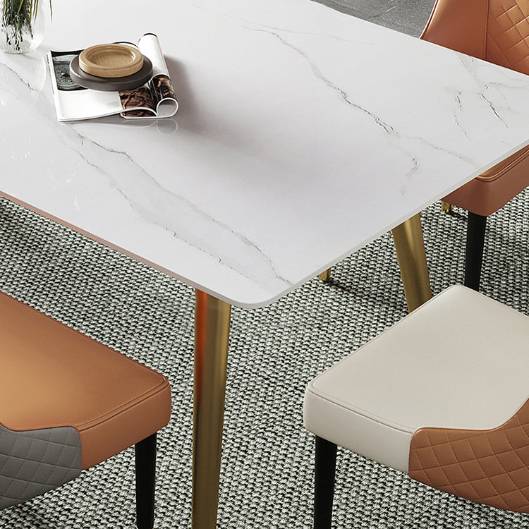 Metal Contemporary Rectangular Dining Table Sintered Stone Dining Table with Trestle Base Clearhalo ' dining_table' 'Dining Tables & Seating' 'Dining Tables' 'furn' 'furn_dining_table' 'Furniture' 'furniture_dining_table' 'Kitchen & Dining Furniture' 'kitchen&dining_furn' 'kitchen' 'kitchen_dining_table' 3643448