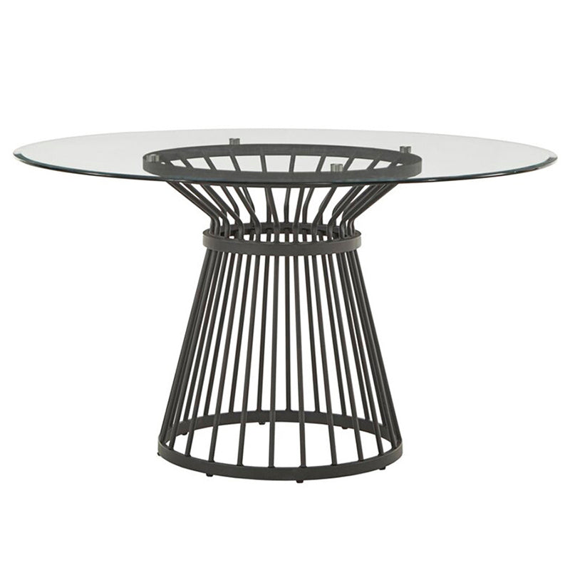 Round Transparent Dining Table Pine Glass Table Modern Style with Pedestal Without Chairs Clearhalo ' dining_table' 'Dining Tables & Seating' 'Dining Tables' 'furn' 'furn_dining_table' 'Furniture' 'furniture_dining_table' 'Kitchen & Dining Furniture' 'kitchen&dining_furn' 'kitchen' 'kitchen_dining_table' 3643454