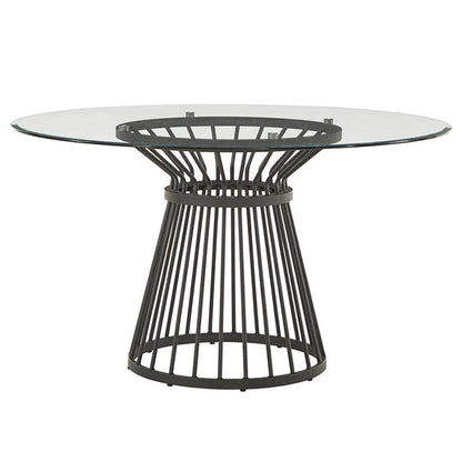 Round Transparent Dining Table Pine Glass Table Modern Style with Pedestal Without Chairs Clearhalo ' dining_table' 'Dining Tables & Seating' 'Dining Tables' 'furn' 'furn_dining_table' 'Furniture' 'furniture_dining_table' 'Kitchen & Dining Furniture' 'kitchen&dining_furn' 'kitchen' 'kitchen_dining_table' 3643454