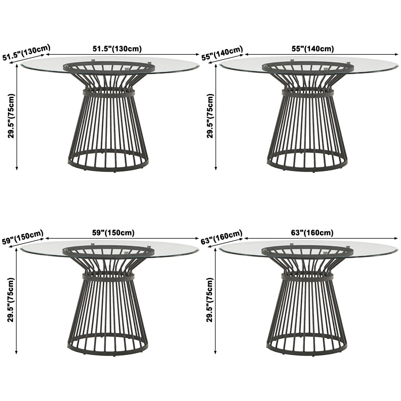 Round Transparent Dining Table Pine Glass Table Modern Style with Pedestal Clearhalo ' dining_table' 'Dining Tables & Seating' 'Dining Tables' 'furn' 'furn_dining_table' 'Furniture' 'furniture_dining_table' 'Kitchen & Dining Furniture' 'kitchen&dining_furn' 'kitchen' 'kitchen_dining_table' 3643457