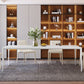 Modern Rectangle Dining Table Sintered Stone Dining Table with 4 White Legs Clearhalo ' dining_table' 'Dining Tables & Seating' 'Dining Tables' 'furn' 'furn_dining_table' 'Furniture' 'furniture_dining_table' 'Kitchen & Dining Furniture' 'kitchen&dining_furn' 'kitchen' 'kitchen_dining_table' 3643460