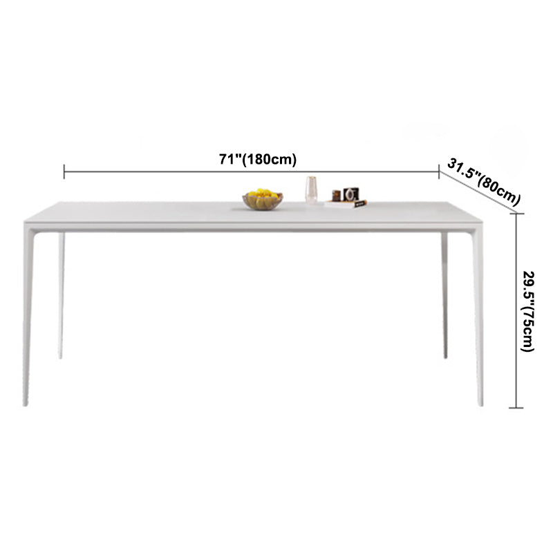 Modern Rectangle Dining Table Sintered Stone Dining Table with 4 White Legs Clearhalo ' dining_table' 'Dining Tables & Seating' 'Dining Tables' 'furn' 'furn_dining_table' 'Furniture' 'furniture_dining_table' 'Kitchen & Dining Furniture' 'kitchen&dining_furn' 'kitchen' 'kitchen_dining_table' 3643468
