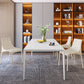 Modern Rectangle Dining Table Sintered Stone Dining Table with 4 White Legs Clearhalo ' dining_table' 'Dining Tables & Seating' 'Dining Tables' 'furn' 'furn_dining_table' 'Furniture' 'furniture_dining_table' 'Kitchen & Dining Furniture' 'kitchen&dining_furn' 'kitchen' 'kitchen_dining_table' 3643469