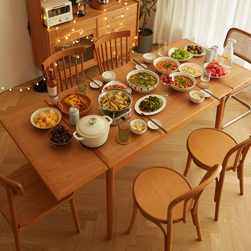 Retractable Solid Wood Table Modern Dining Table with 4 Legs for Restaurant Clearhalo ' dining_table' 'Dining Tables & Seating' 'Dining Tables' 'furn' 'furn_dining_table' 'Furniture' 'furniture_dining_table' 'Kitchen & Dining Furniture' 'kitchen&dining_furn' 'kitchen' 'kitchen_dining_table' 3643470