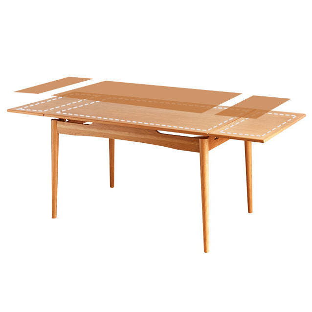 Retractable Solid Wood Table Modern Dining Table with 4 Legs for Restaurant Clearhalo ' dining_table' 'Dining Tables & Seating' 'Dining Tables' 'furn' 'furn_dining_table' 'Furniture' 'furniture_dining_table' 'Kitchen & Dining Furniture' 'kitchen&dining_furn' 'kitchen' 'kitchen_dining_table' 3643476