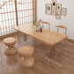 Modern Pine Solid Wood Table Rectangle Dining Table with Acrylic Double Pedestal for Restaurant Clearhalo ' dining_table' 'Dining Tables & Seating' 'Dining Tables' 'furn' 'furn_dining_table' 'Furniture' 'furniture_dining_table' 'Kitchen & Dining Furniture' 'kitchen&dining_furn' 'kitchen' 'kitchen_dining_table' 3643482