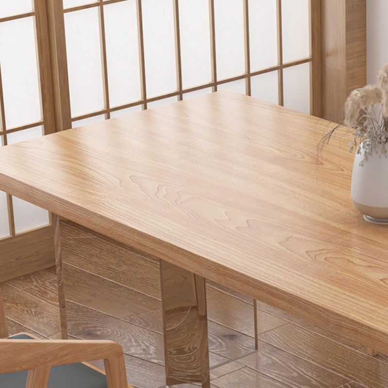 Modern Pine Solid Wood Table Rectangle Dining Table with Acrylic Double Pedestal for Restaurant Clearhalo ' dining_table' 'Dining Tables & Seating' 'Dining Tables' 'furn' 'furn_dining_table' 'Furniture' 'furniture_dining_table' 'Kitchen & Dining Furniture' 'kitchen&dining_furn' 'kitchen' 'kitchen_dining_table' 3643487