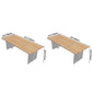 Modern Pine Solid Wood Table Rectangle Dining Table with Acrylic Double Pedestal for Restaurant Clearhalo ' dining_table' 'Dining Tables & Seating' 'Dining Tables' 'furn' 'furn_dining_table' 'Furniture' 'furniture_dining_table' 'Kitchen & Dining Furniture' 'kitchen&dining_furn' 'kitchen' 'kitchen_dining_table' 3643490