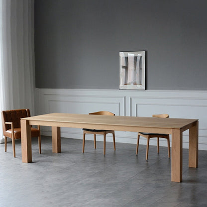 White Oak Solid Wood Top Dining Table Rectangle Table with Wooden Base and 4 Legs Without Chairs Clearhalo ' dining_table' 'Dining Tables & Seating' 'Dining Tables' 'furn' 'furn_dining_table' 'Furniture' 'furniture_dining_table' 'Kitchen & Dining Furniture' 'kitchen&dining_furn' 'kitchen' 'kitchen_dining_table' 3643491