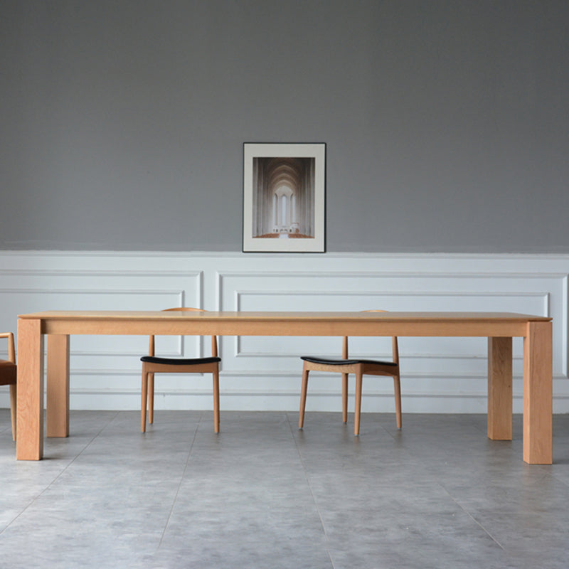 White Oak Solid Wood Top Dining Table Rectangle Table with Wooden Base and 4 Legs Clearhalo ' dining_table' 'Dining Tables & Seating' 'Dining Tables' 'furn' 'furn_dining_table' 'Furniture' 'furniture_dining_table' 'Kitchen & Dining Furniture' 'kitchen&dining_furn' 'kitchen' 'kitchen_dining_table' 3643492