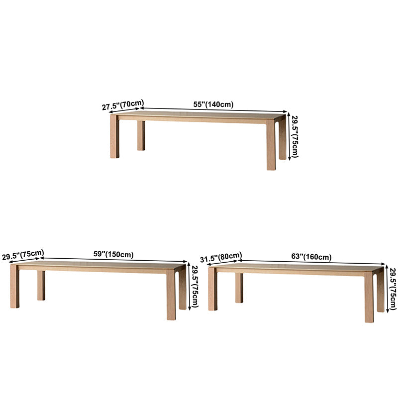White Oak Solid Wood Top Dining Table Rectangle Table with Wooden Base and 4 Legs Clearhalo ' dining_table' 'Dining Tables & Seating' 'Dining Tables' 'furn' 'furn_dining_table' 'Furniture' 'furniture_dining_table' 'Kitchen & Dining Furniture' 'kitchen&dining_furn' 'kitchen' 'kitchen_dining_table' 3643499