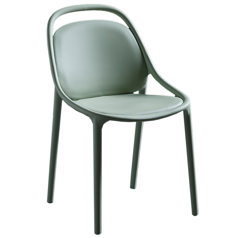 Contemporary Style Stackable Dining Chair Plastic Open Back Side Chair Green 1 Piece Clearhalo ' kitchen&dining_furn' 'Dining Chairs' 'Dining Tables & Seating' 'dining_chair' 'furn' 'furn_dining_chair' 'Furniture' 'furniture_dining_chair' 'Kitchen & Dining Furniture' 'kitchen' 3643508