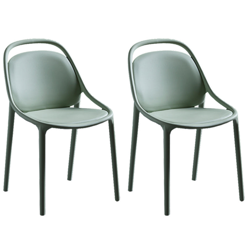 Contemporary Style Stackable Dining Chair Plastic Open Back Side Chair Green 2 Piece Set Clearhalo ' kitchen&dining_furn' 'Dining Chairs' 'Dining Tables & Seating' 'dining_chair' 'furn' 'furn_dining_chair' 'Furniture' 'furniture_dining_chair' 'Kitchen & Dining Furniture' 'kitchen' 3643510