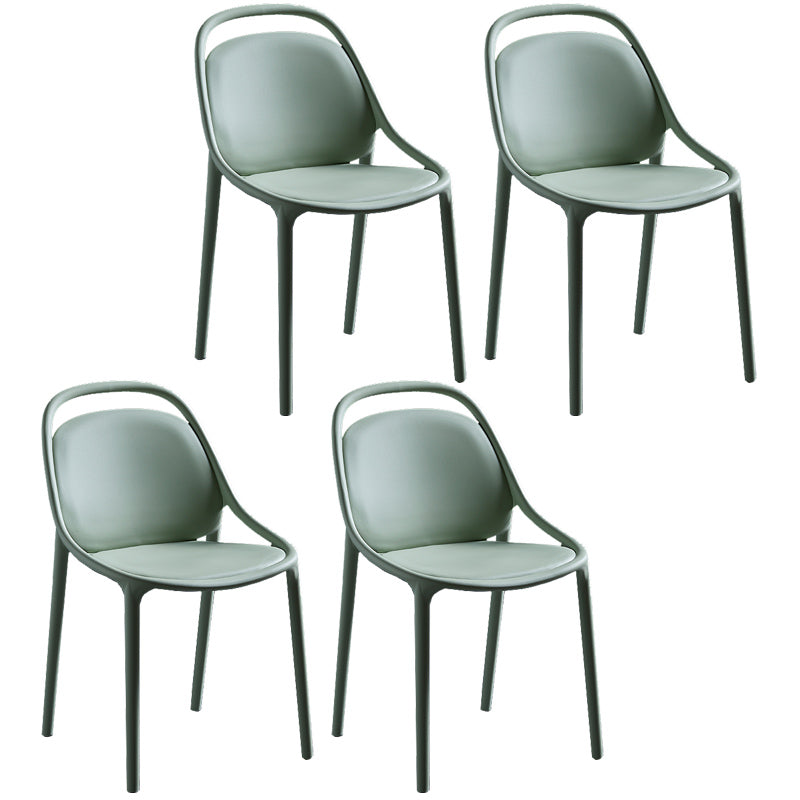 Contemporary Style Stackable Dining Chair Plastic Open Back Side Chair Green 4 Piece Set Clearhalo ' kitchen&dining_furn' 'Dining Chairs' 'Dining Tables & Seating' 'dining_chair' 'furn' 'furn_dining_chair' 'Furniture' 'furniture_dining_chair' 'Kitchen & Dining Furniture' 'kitchen' 3643512