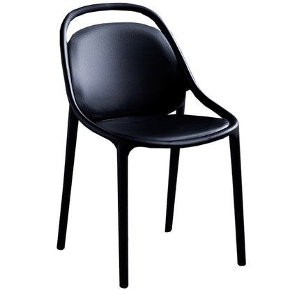 Contemporary Style Stackable Dining Chair Plastic Open Back Side Chair Black 1 Piece Clearhalo ' kitchen&dining_furn' 'Dining Chairs' 'Dining Tables & Seating' 'dining_chair' 'furn' 'furn_dining_chair' 'Furniture' 'furniture_dining_chair' 'Kitchen & Dining Furniture' 'kitchen' 3643521