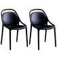 Contemporary Style Stackable Dining Chair Plastic Open Back Side Chair Black 2 Piece Set Clearhalo ' kitchen&dining_furn' 'Dining Chairs' 'Dining Tables & Seating' 'dining_chair' 'furn' 'furn_dining_chair' 'Furniture' 'furniture_dining_chair' 'Kitchen & Dining Furniture' 'kitchen' 3643522