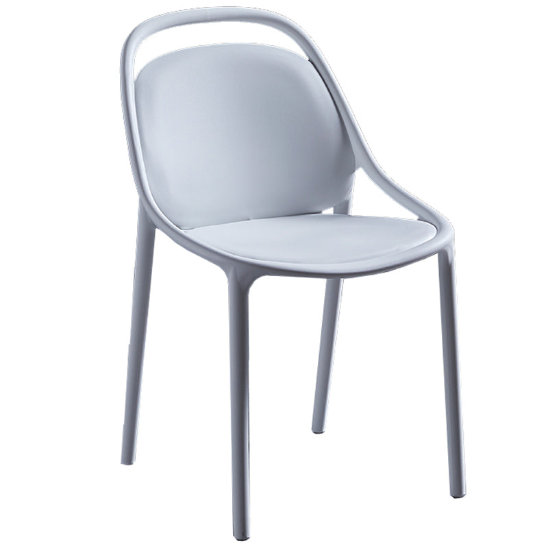 Contemporary Style Stackable Dining Chair Plastic Open Back Side Chair White 1 Piece Clearhalo ' kitchen&dining_furn' 'Dining Chairs' 'Dining Tables & Seating' 'dining_chair' 'furn' 'furn_dining_chair' 'Furniture' 'furniture_dining_chair' 'Kitchen & Dining Furniture' 'kitchen' 3643524