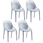 Contemporary Style Stackable Dining Chair Plastic Open Back Side Chair White 4 Piece Set Clearhalo ' kitchen&dining_furn' 'Dining Chairs' 'Dining Tables & Seating' 'dining_chair' 'furn' 'furn_dining_chair' 'Furniture' 'furniture_dining_chair' 'Kitchen & Dining Furniture' 'kitchen' 3643526