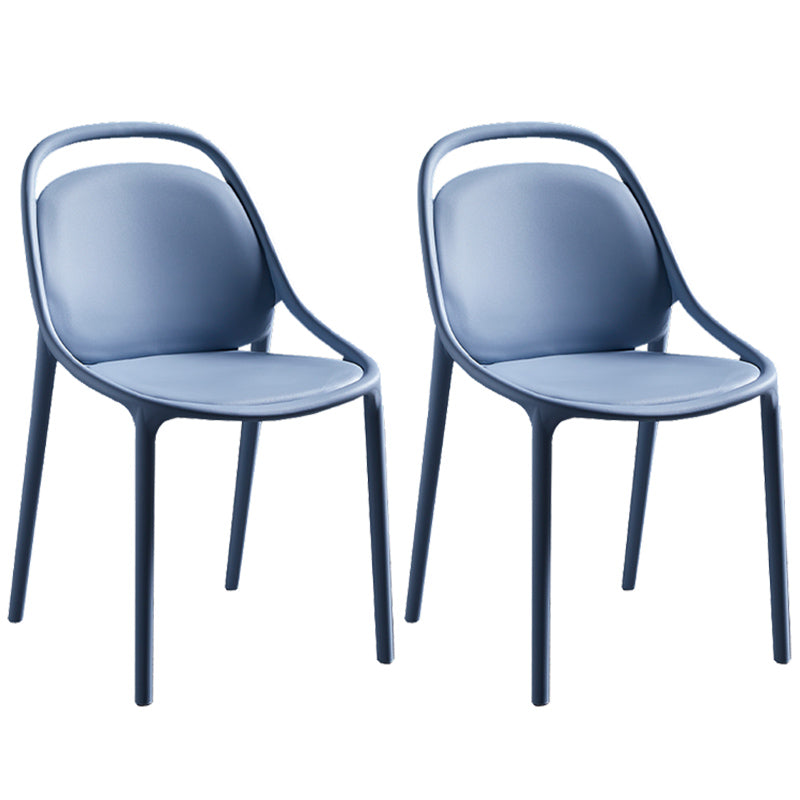 Contemporary Style Stackable Dining Chair Plastic Open Back Side Chair Blue 2 Piece Set Clearhalo ' kitchen&dining_furn' 'Dining Chairs' 'Dining Tables & Seating' 'dining_chair' 'furn' 'furn_dining_chair' 'Furniture' 'furniture_dining_chair' 'Kitchen & Dining Furniture' 'kitchen' 3643528