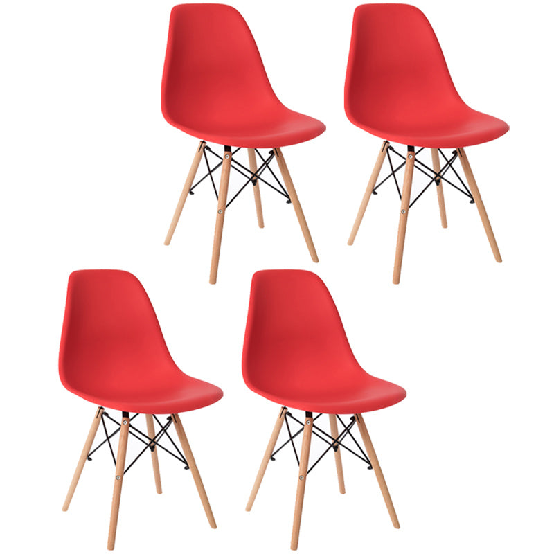 Glam Style Wooden Side Chair Matte Finish Dining Chair for Dinning Room Red Set of 4 Clearhalo ' kitchen&dining_furn' 'Dining Chairs' 'Dining Tables & Seating' 'dining_chair' 'Furniture' 'furniture_dining_chair' 'Kitchen & Dining Furniture' 'kitchen' 3643534