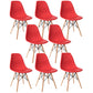 Glam Style Wooden Side Chair Matte Finish Dining Chair for Dinning Room Red Set of 8 Clearhalo ' kitchen&dining_furn' 'Dining Chairs' 'Dining Tables & Seating' 'dining_chair' 'Furniture' 'furniture_dining_chair' 'Kitchen & Dining Furniture' 'kitchen' 3643536