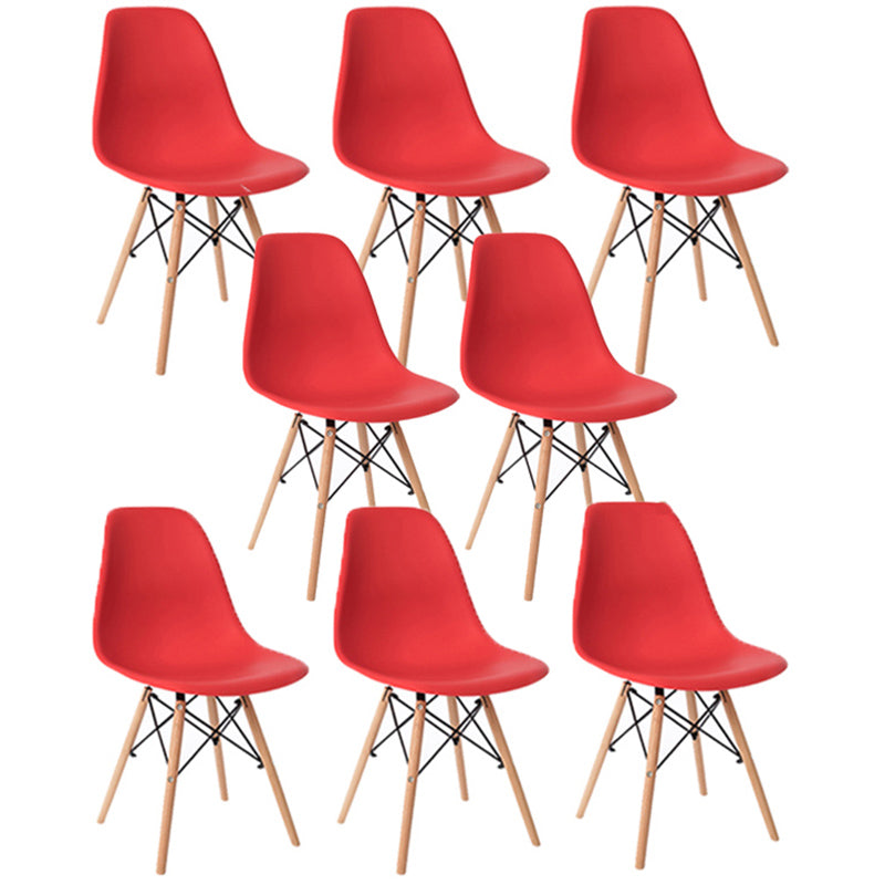 Glam Style Wooden Side Chair Matte Finish Dining Chair for Dinning Room Red Set of 8 Clearhalo ' kitchen&dining_furn' 'Dining Chairs' 'Dining Tables & Seating' 'dining_chair' 'Furniture' 'furniture_dining_chair' 'Kitchen & Dining Furniture' 'kitchen' 3643536