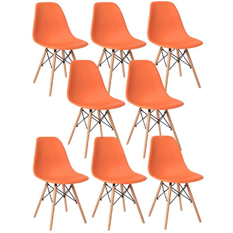 Glam Style Wooden Side Chair Matte Finish Dining Chair for Dinning Room Orange Set of 8 Clearhalo ' kitchen&dining_furn' 'Dining Chairs' 'Dining Tables & Seating' 'dining_chair' 'Furniture' 'furniture_dining_chair' 'Kitchen & Dining Furniture' 'kitchen' 3643540
