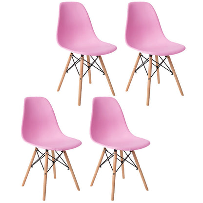 Glam Style Wooden Side Chair Matte Finish Dining Chair for Dinning Room Pink Set of 4 Clearhalo ' kitchen&dining_furn' 'Dining Chairs' 'Dining Tables & Seating' 'dining_chair' 'Furniture' 'furniture_dining_chair' 'Kitchen & Dining Furniture' 'kitchen' 3643555