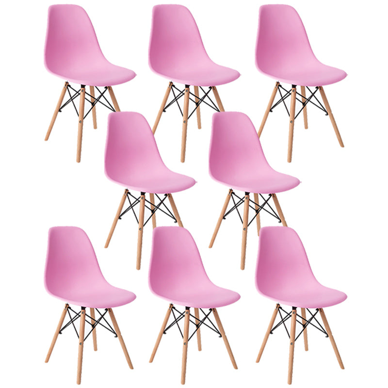 Glam Style Wooden Side Chair Matte Finish Dining Chair for Dinning Room Pink Set of 8 Clearhalo ' kitchen&dining_furn' 'Dining Chairs' 'Dining Tables & Seating' 'dining_chair' 'Furniture' 'furniture_dining_chair' 'Kitchen & Dining Furniture' 'kitchen' 3643556