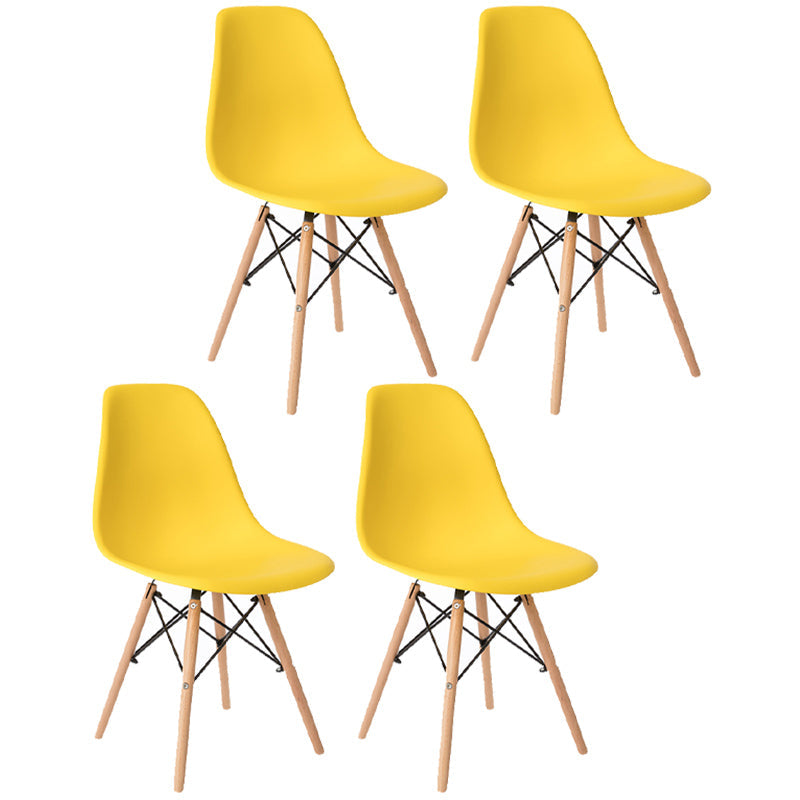 Glam Style Wooden Side Chair Matte Finish Dining Chair for Dinning Room Yellow Set of 4 Clearhalo ' kitchen&dining_furn' 'Dining Chairs' 'Dining Tables & Seating' 'dining_chair' 'Furniture' 'furniture_dining_chair' 'Kitchen & Dining Furniture' 'kitchen' 3643559
