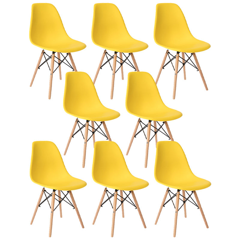 Glam Style Wooden Side Chair Matte Finish Dining Chair for Dinning Room Yellow Set of 8 Clearhalo ' kitchen&dining_furn' 'Dining Chairs' 'Dining Tables & Seating' 'dining_chair' 'Furniture' 'furniture_dining_chair' 'Kitchen & Dining Furniture' 'kitchen' 3643560