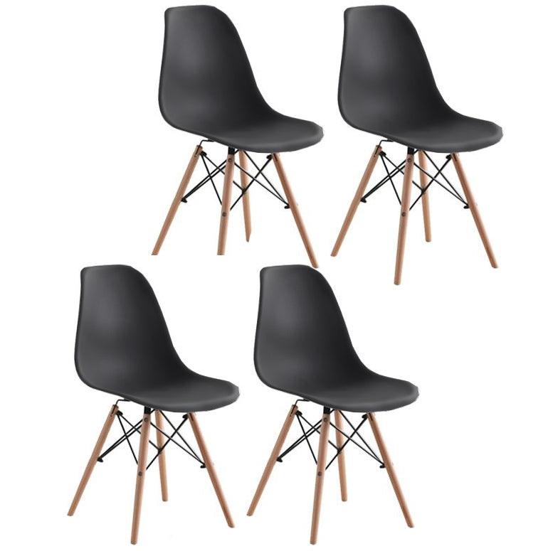 Glam Style Wooden Side Chair Matte Finish Dining Chair for Dinning Room Black Set of 4 Clearhalo ' kitchen&dining_furn' 'Dining Chairs' 'Dining Tables & Seating' 'dining_chair' 'Furniture' 'furniture_dining_chair' 'Kitchen & Dining Furniture' 'kitchen' 3643561