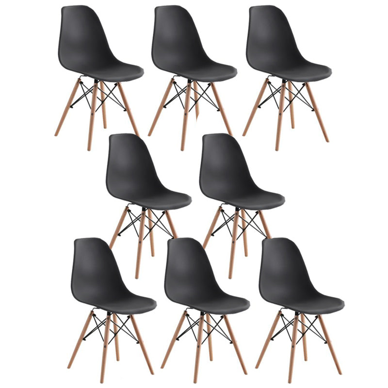 Glam Style Wooden Side Chair Matte Finish Dining Chair for Dinning Room Black Set of 8 Clearhalo ' kitchen&dining_furn' 'Dining Chairs' 'Dining Tables & Seating' 'dining_chair' 'Furniture' 'furniture_dining_chair' 'Kitchen & Dining Furniture' 'kitchen' 3643562