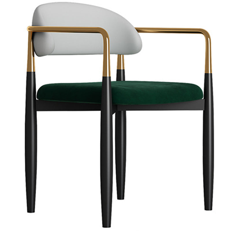 Metal Nordic Dining Arm Chair Home Side Chair Open Back Dining Side Chair Grey Green 1 Piece Clearhalo ' kitchen&dining_furn' 'Dining Chairs' 'Dining Tables & Seating' 'dining_chair' 'furn' 'furn_dining_chair' 'Furniture' 'furniture_dining_chair' 'Kitchen & Dining Furniture' 'kitchen' 3643564