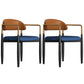 Metal Nordic Dining Arm Chair Home Side Chair Open Back Dining Side Chair Brown Blue 2 Piece Set Clearhalo ' kitchen&dining_furn' 'Dining Chairs' 'Dining Tables & Seating' 'dining_chair' 'furn' 'furn_dining_chair' 'Furniture' 'furniture_dining_chair' 'Kitchen & Dining Furniture' 'kitchen' 3643571