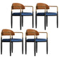 Metal Nordic Dining Arm Chair Home Side Chair Open Back Dining Side Chair Brown Blue 4 Piece Set Clearhalo ' kitchen&dining_furn' 'Dining Chairs' 'Dining Tables & Seating' 'dining_chair' 'furn' 'furn_dining_chair' 'Furniture' 'furniture_dining_chair' 'Kitchen & Dining Furniture' 'kitchen' 3643574