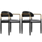 Metal Nordic Dining Arm Chair Home Side Chair Open Back Dining Side Chair Black Black 2 Piece Set Clearhalo ' kitchen&dining_furn' 'Dining Chairs' 'Dining Tables & Seating' 'dining_chair' 'furn' 'furn_dining_chair' 'Furniture' 'furniture_dining_chair' 'Kitchen & Dining Furniture' 'kitchen' 3643577
