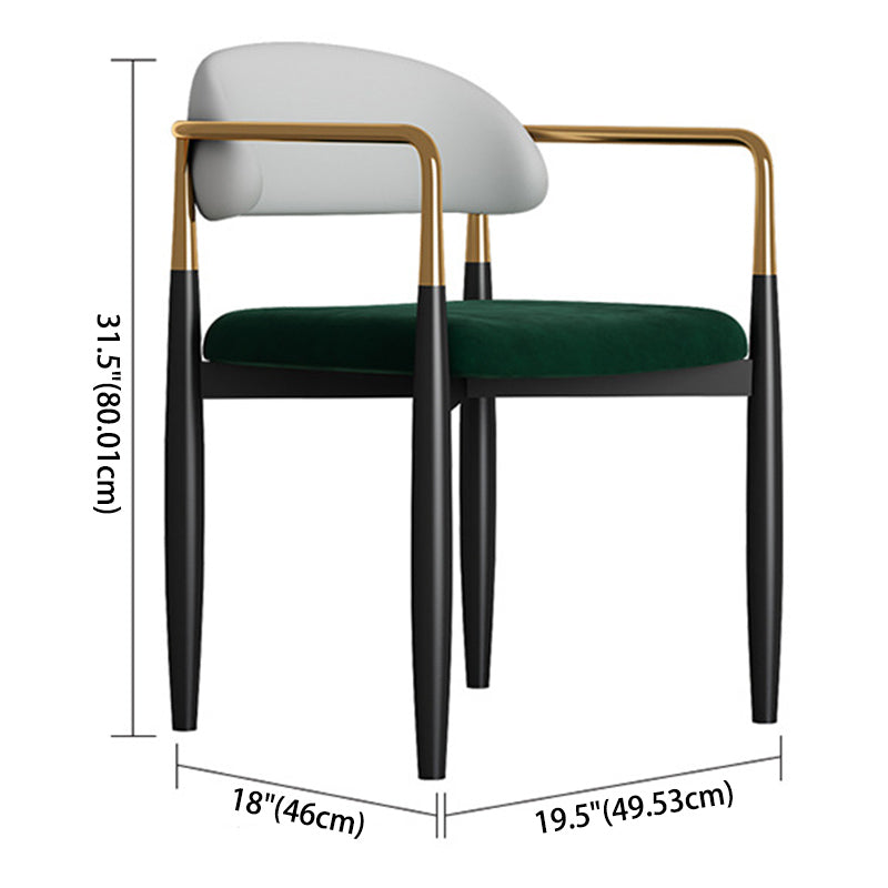 Metal Nordic Dining Arm Chair Home Side Chair Open Back Dining Side Chair Clearhalo ' kitchen&dining_furn' 'Dining Chairs' 'Dining Tables & Seating' 'dining_chair' 'furn' 'furn_dining_chair' 'Furniture' 'furniture_dining_chair' 'Kitchen & Dining Furniture' 'kitchen' 3643579