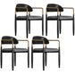 Metal Nordic Dining Arm Chair Home Side Chair Open Back Dining Side Chair Black Black 4 Piece Set Clearhalo ' kitchen&dining_furn' 'Dining Chairs' 'Dining Tables & Seating' 'dining_chair' 'furn' 'furn_dining_chair' 'Furniture' 'furniture_dining_chair' 'Kitchen & Dining Furniture' 'kitchen' 3643580