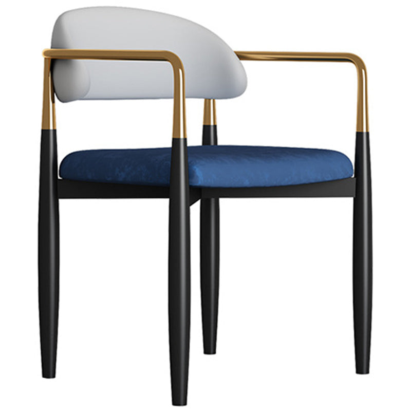 Metal Nordic Dining Arm Chair Home Side Chair Open Back Dining Side Chair Grey Blue 1 Piece Clearhalo ' kitchen&dining_furn' 'Dining Chairs' 'Dining Tables & Seating' 'dining_chair' 'furn' 'furn_dining_chair' 'Furniture' 'furniture_dining_chair' 'Kitchen & Dining Furniture' 'kitchen' 3643581